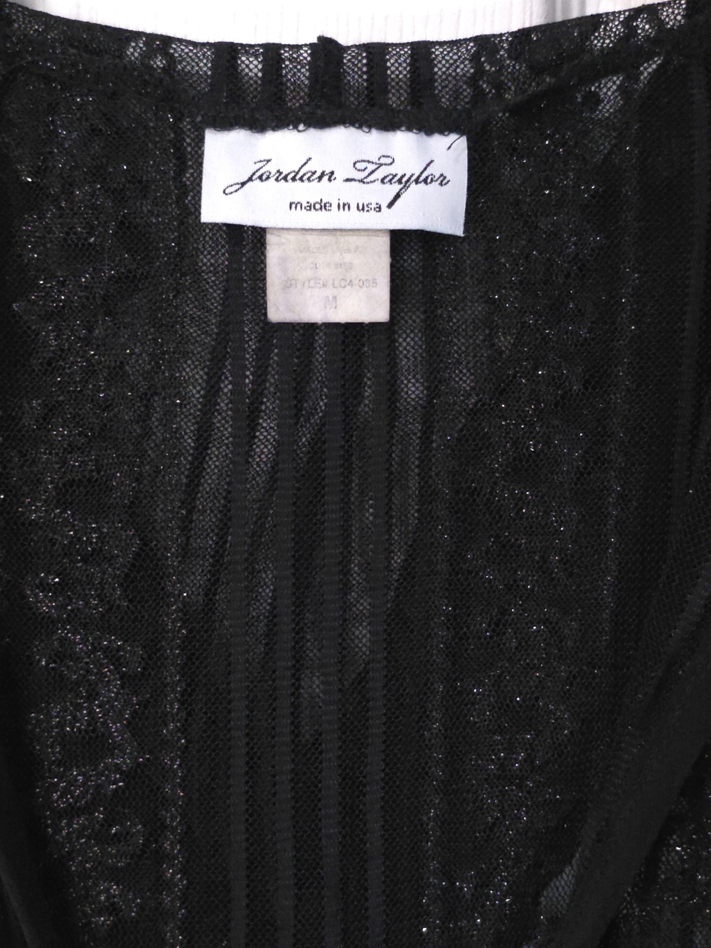 Vintage Taylor Jones Hooded Tunic Mesh Sequins & Lace Black Size M USA Made - Picture 3 of 10